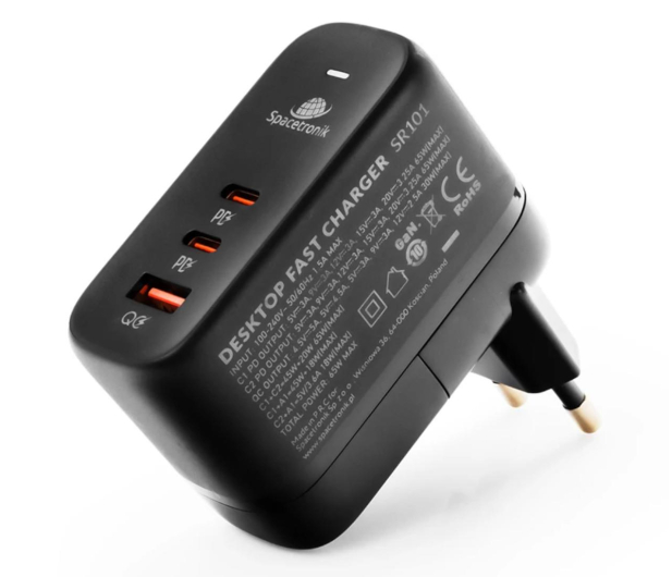 Spacetronik Ładowarka podróżna GaN 65W EU/US/UK SR101 - 1265892 - zdjęcie 3